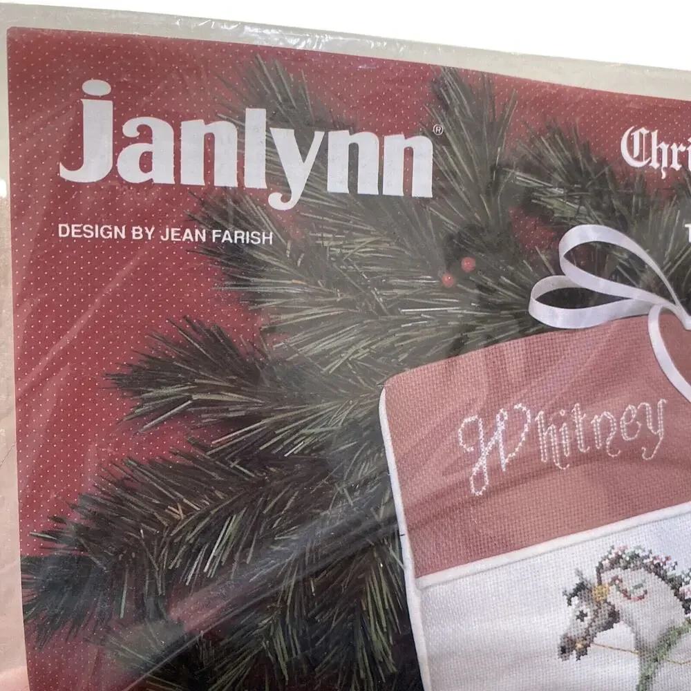 1991 JANLYNN Toys of Yesteryear Christmas Stocking Counted Cross Stitch Kit NEW